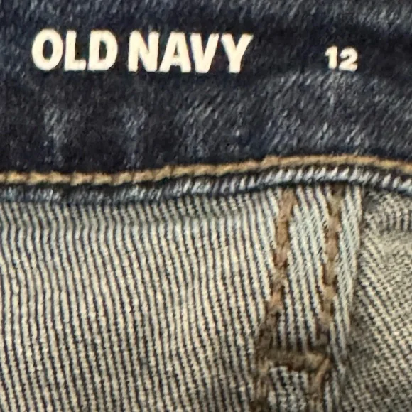 B-251 Old Navy‎ Rockstar High Rise Super Skinny Distressed Cropped Blue Jeans - Picture 11 of 14